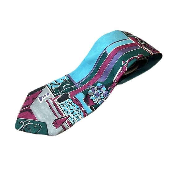 NWT Stefano Milano Silk Henry Matisse Pictures Tie Made in Italy
